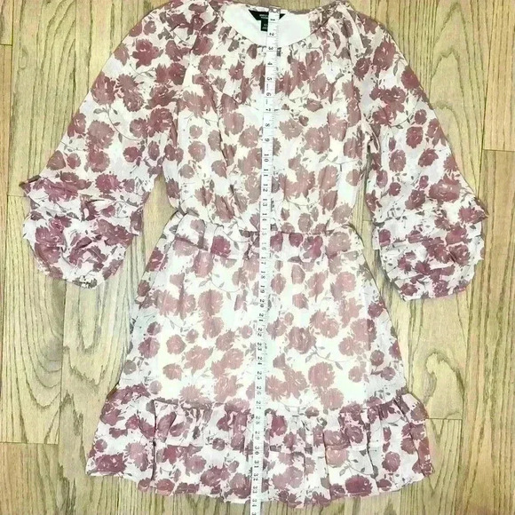 Simply Vera Vera Wang Ruffled Chiffon Drop-Waist Dress Size XS - Picture 11 of 14